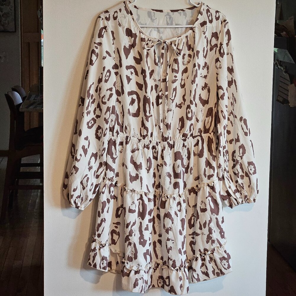 NEW Leopard Pattern Short Dress - Picture 2 of 5